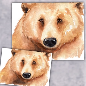 Bear, Grizzly Bear, Watercolor Bear, Brown Bear, Bear Painting, Bear Portrait, Bear Art, Bear Watercolor, Watercolor Painting, Bear Artwork