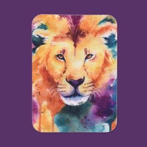 Colorful Lion Sticker | Watercolor Lion, Lion, Colorful Lion, African Lion, Lion Painting, Art Sticker, Vinyl Sticker, Matte Sticker