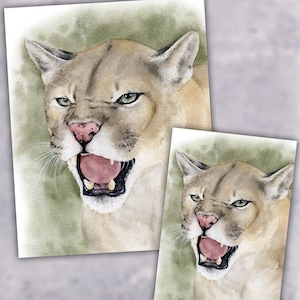 Noni | Puma, Puma w akwareli, Puma, Malowanie Pumy, Portret Pumy, Malowanie Pumy, Dzieło sztuki akwareli, Zbiórka funduszy