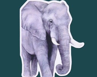 Elephant Sticker | Elephant, Elephant Painting, Watercolor Elephant, Elephant Art, African Elephant, Vinyl Sticker, Matte Sticker