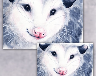 Opossum, Watercolor Opossum, Possum, Opossum Painting, Opossum Art, Possum Art, Possum Painting, Watercolor Artwork, Artwork