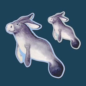 Donkatee Sticker | Donkey, Manatee, Donkey Sticker, Manatee Sticker, Creature Sticker, Matte Sticker, Sketchbook Sticker, Vinyl Sticker