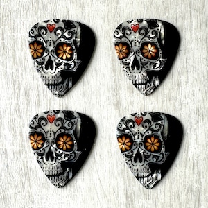 Sugar Skull Guitar Picks! Set of 4