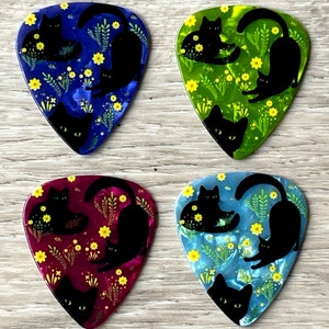Cat Picks Set of 4 Etsy