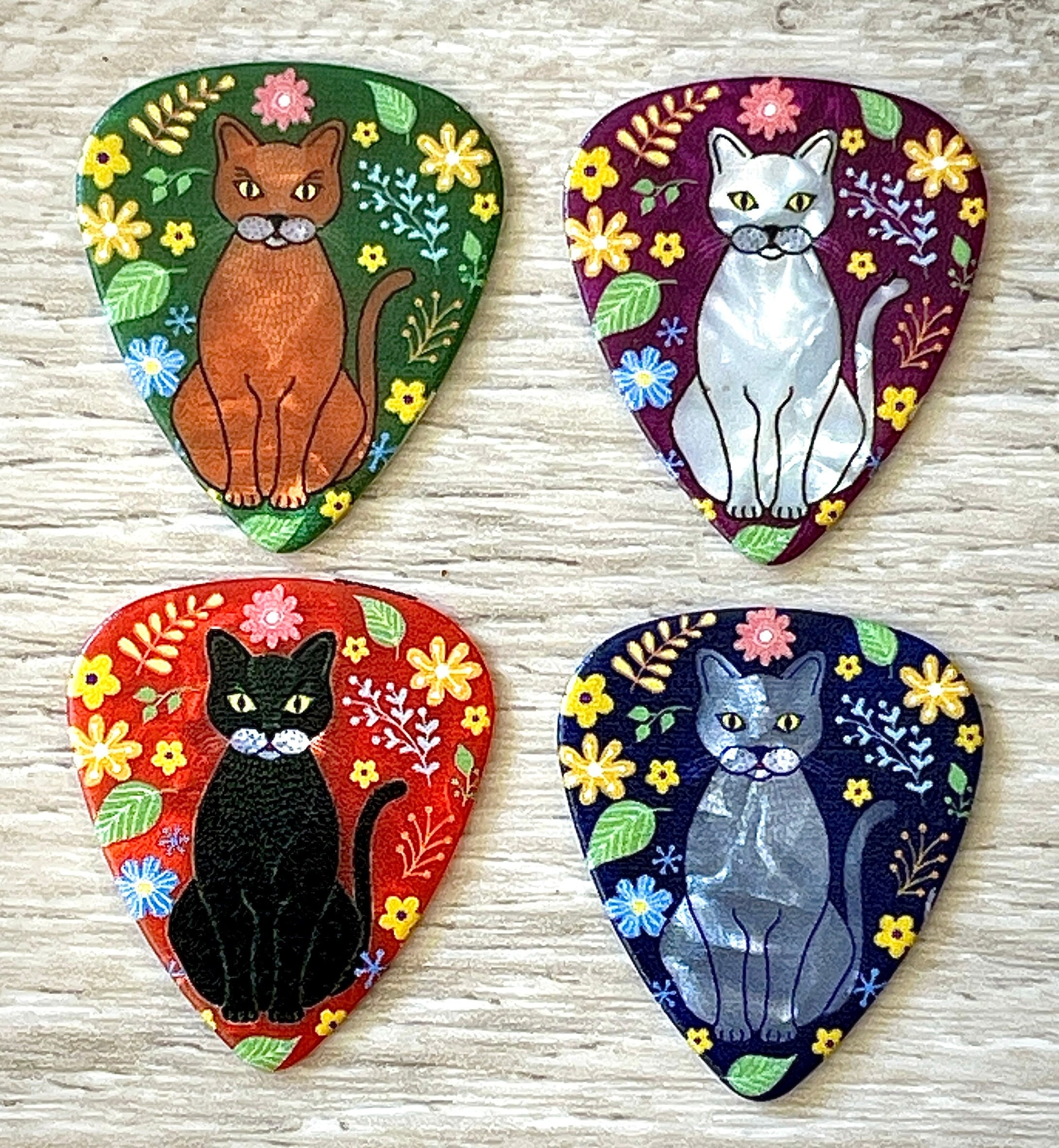 Single Cat Picks! Set of 4 - Etsy
