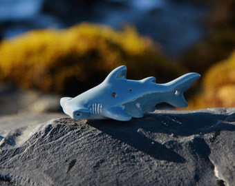 Hammerhead shark ocarina designed on Maui