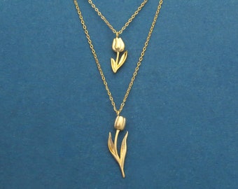 Tulip necklace, Flower necklace, Mother's day Gift, Mother daughter Gift, Bridesmaid Gift, Gift for mom, Gift for daughter, Bridesmaid