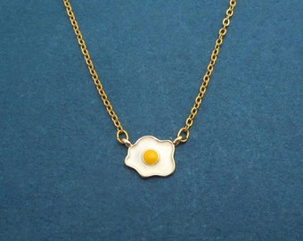 Egg Necklace, Breakfast Jewelry, Food Jewelry, Breakfast necklace, Breakfast, Egg, Egg Jewelry, Fried Egg Necklace, Food Necklace, Fried Egg