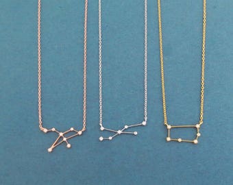 Cubic necklace Zodiac necklace 12 signs necklace Gold Silver Rose gold necklace Astrological sign necklace Birthday gift Best friend gift