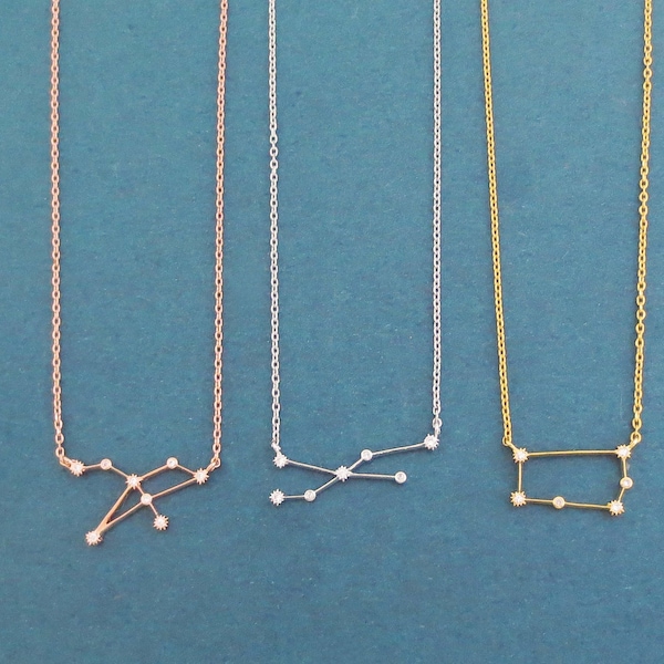 Cubic necklace Zodiac necklace 12 signs necklace Gold Silver Rose gold necklace Astrological sign necklace Birthday gift Best friend gift