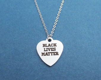 Black Lives Matter necklace Silver necklace Gift for boyfriend Gift for girlfriend Gift for him Gift for her