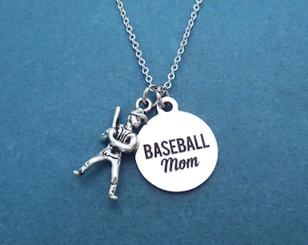 Baseball mom necklace, Super mom necklace, Mom necklace, Baseball necklace, Mom gift, Mother gift, Teacher gift