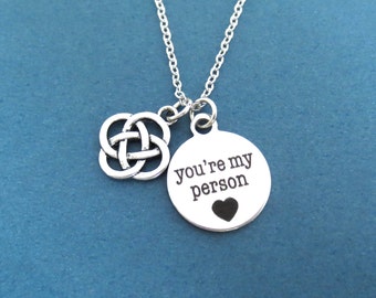 Celtic, Knot, Infinity, you're my person, Silver, Necklace, Grey's Jewelry, Birthday, Lovers, Best friends, Gift, Jewelry