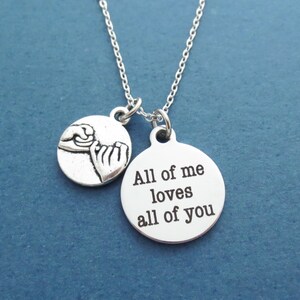 Pinky promise, All of me loves all of you, Silver, Necklace, Birthday, Lovers, Friendship, Best friends, Gift, Jewelry