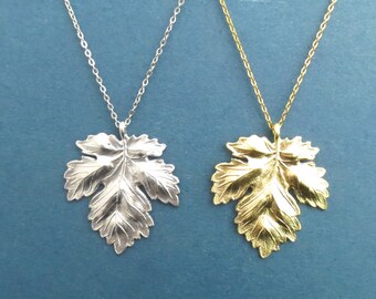 Maple necklace, Leaf becklace, Autumn Necklace, Maple leaf necklace, Gold necklace, Silver necklace, Pendant necklace, Gift for birthday