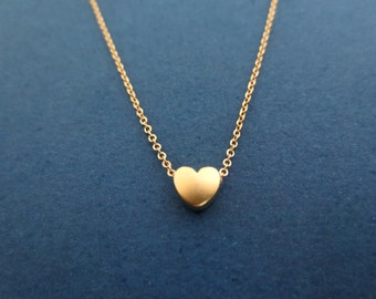 Tiny heart necklace Gold heart necklace Silver heart necklace Rose gold heart necklace Love necklace Birthday gift Teacher gift Mom gift