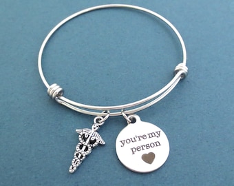 Insignia, You're my person, Silver, Bangle, Bracelet, Birthday, Best friends, Friendship, Gift, Jewelry