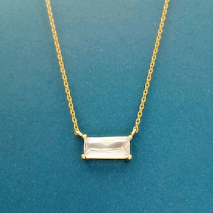 Square cubic necklace, Gold necklace, Gift for birthday, Gift for anniversary, Gift for her, Gift for new mom