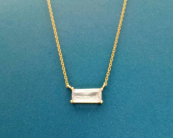 Square cubic necklace, Gold necklace, Gift for birthday, Gift for anniversary, Gift for her, Gift for new mom