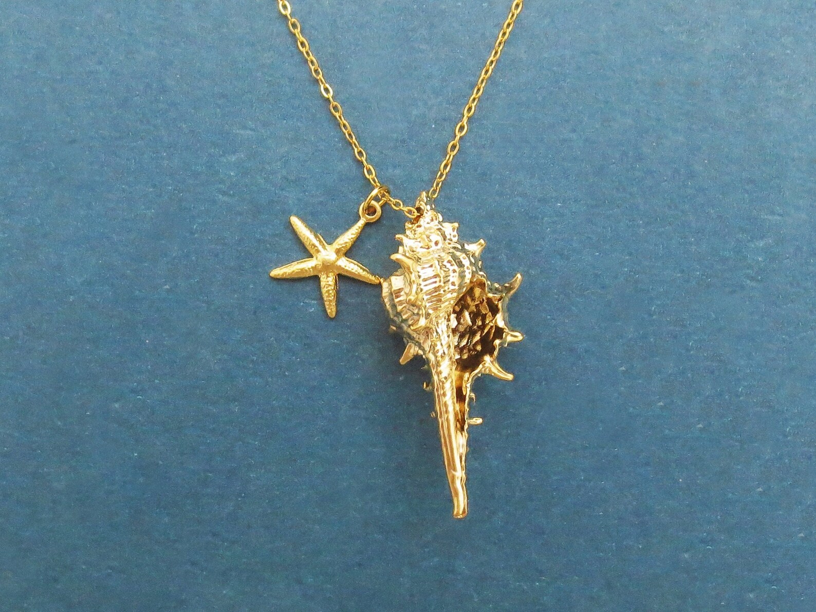 Shell and Starfish Charm Necklace