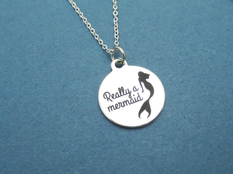Jewelry Necklace Mermaid Necklace Silver Birthday Mermaid Friendship Gift Necklace Lagoon Really a mermaid Mermaid Ariel