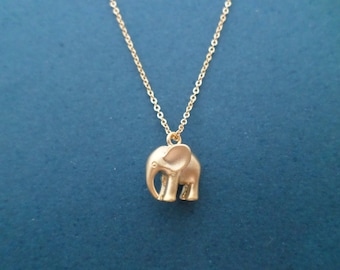 Puffy, Elephant, Dumbo, Gold, Silver, Necklace, Animal, Necklace, Birthday, Best friends, Sister, Gift, Jewelry