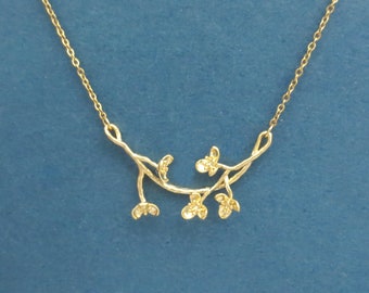 flower necklace,branch necklace,necklace,branch,blossom necklace,floral necklace,twig necklace,cherry blossom,flower branch,gift for her