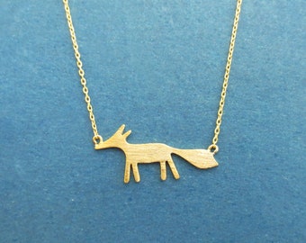 Fox necklace, Animal necklace, Cute necklace, Gold necklace, Silver necklace, Gift for daughter, Gift for best friend