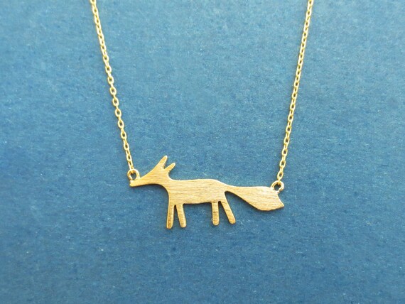 Fox necklace, Animal necklace, Cute necklace, Gold necklace, Silver necklace, Gift for daughter, Gift for best friend