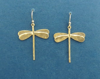 Dragonfly earrings, Dangle earrings, Gold filled hook earrings, Sterling silver hook earrings, Gift earrings, Gift jewelry