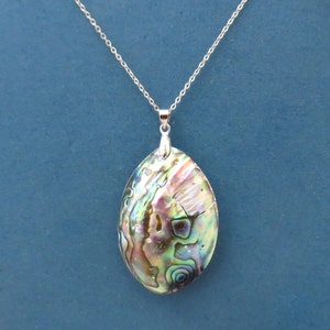 Natural Abalone Shell Necklace, Abalone Necklace, Ocean Shell Necklace, Natural Shell Necklace, Paua Shell Necklace, Rainbow Abalone