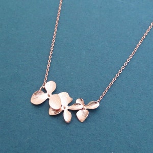 Orchid, Gold, Silver, Rose gold, Necklace, Birthday, Wedding, Best friends, Sister, Gift, Jewelry image 2