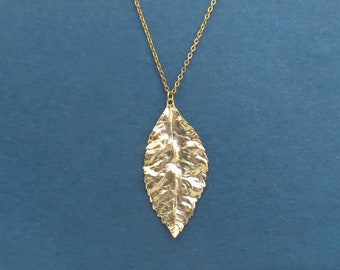 The last leaf necklace, Leaf necklace, Pendant necklace, Gold necklace, Silver necklace, Gift necklace, Birthday necklace, Woman necklace