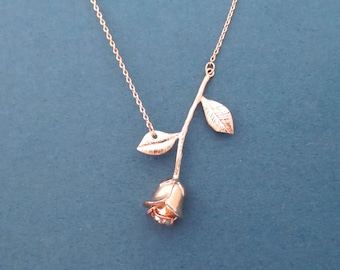 Beautiful Rose gold Necklace, Flower Necklace, Pendant Necklace, Charm Necklace, Gift for mom, Gift for friendship, Gift for her