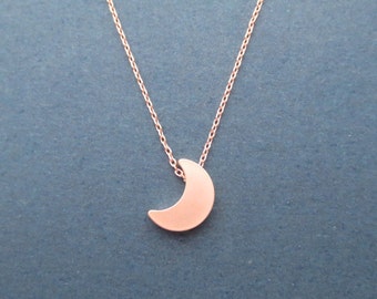 Rose gold Crescent Moon Necklace, Half moon Necklace, Pink Necklace, Mother's day Gift, Gift for grandma, Gift for Women