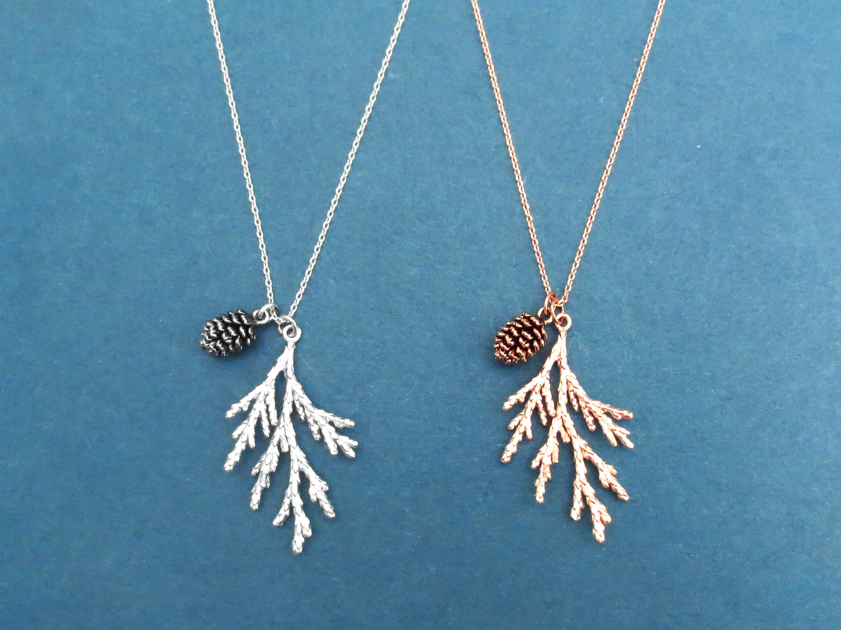 Rose Gold Silver Gold Pinecone ONLY Necklace Fall Autumn 