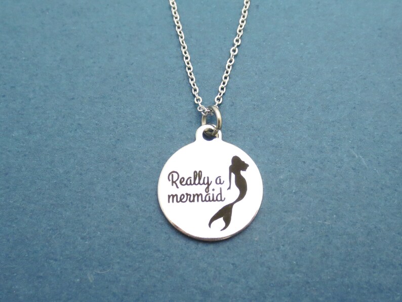 Jewelry Necklace Mermaid Necklace Silver Birthday Mermaid Friendship Gift Necklace Lagoon Really a mermaid Mermaid Ariel