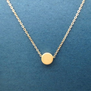Karma Dot Kreis Goldkette, Minimal Halskette, Zierliche Halskette, Runde Anhänger Halskette, 14K Vergoldete Halskette, Geschenk für sie