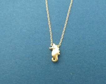 Tiny, Cute, Cubic, Eye, Seahorse, Gold, Silver, Necklace, Animal, Necklace, Birthday, Best friends, Sister, Gift, Jewelry