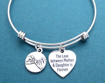 PInky, Promise, The Love between Mother & Daughter is Forever, Bangle, Bracelet, Mother, Daughter, Forever, Love, Promise, Gift, Jewelry