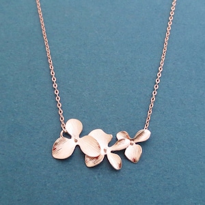 Orchid, Gold, Silver, Rose gold, Necklace, Birthday, Wedding, Best friends, Sister, Gift, Jewelry image 1