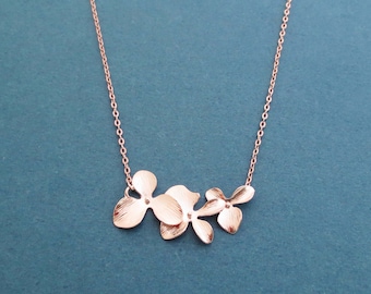 Orchid, Gold, Silver, Rose gold, Necklace, Birthday, Wedding, Best friends, Sister, Gift, Jewelry