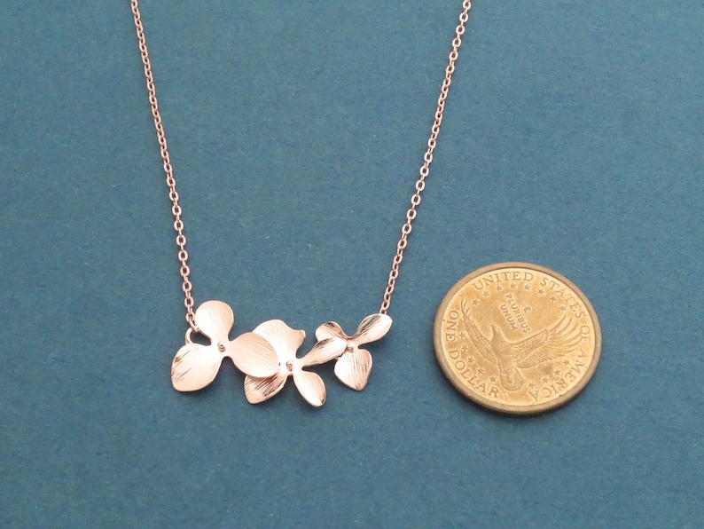 Orchid, Gold, Silver, Rose gold, Necklace, Birthday, Wedding, Best friends, Sister, Gift, Jewelry image 3