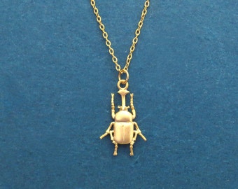 Beetle necklace, Insect necklace, Scrab necklace, Beetle jewelry, bug Necklace, Egyptian necklace, scarab beetle, Cute gift, Unique gift