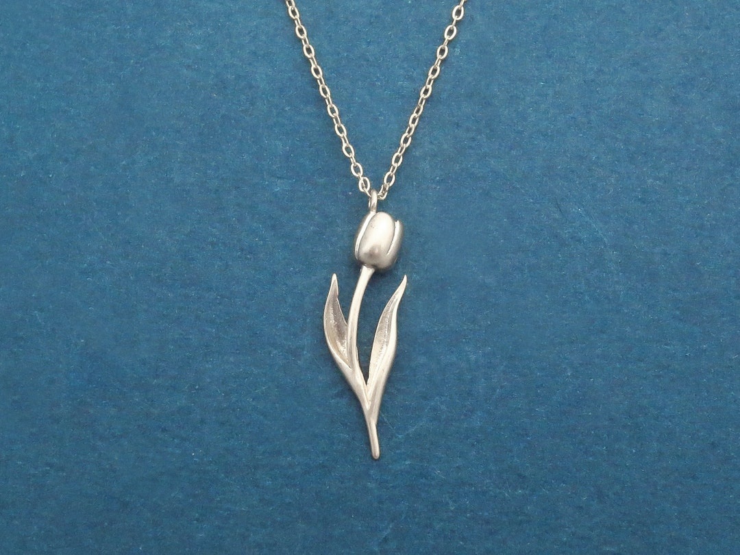 Tulip Necklace, Flower Necklace, Tulip Pendant, Tulip Jewelry, Gift for