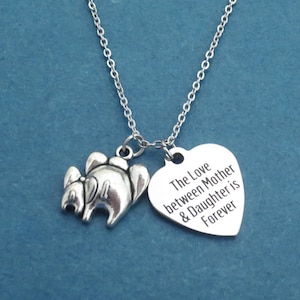 Elephant Necklace,Mother Daughter,Elephant Jewlery,Mother Daughter Gift,Baby Elephant,Mother Necklace,Mothers Day Gift,New Mom Gift,Silver