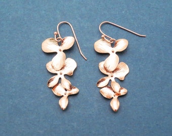 Orchid, Flower, Gold, Silver, Rose gold, Earrings, Birthday, Wedding, Best friends, Sister, Gift, Jewelry