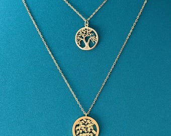 Tree of Life Necklace Set, Gold or Silver Tree Necklace, Nature Pendant Necklace, Woodland Jewelry, Christmas Gift, Bridesmaid Gift