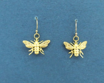 Bee earrings, Honey bee Earrings, Gold filled hook earrings, Sterling silver hook earrings, Cute gift, Mother in law gift, Wife gift