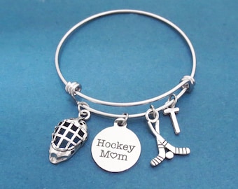 Personalized, Letter, Intiail, Hockey mom, Bangle, Bracelet, Jewelry, Initial, Hockey fan, Hockey mom jewelry